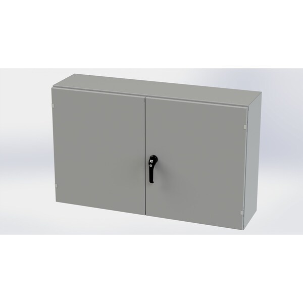 3 Point Latch with Padlock Handle Electrical Enclosures, 30 in H, 12 in D, 48 in W, NEMA 3R, 12, 13